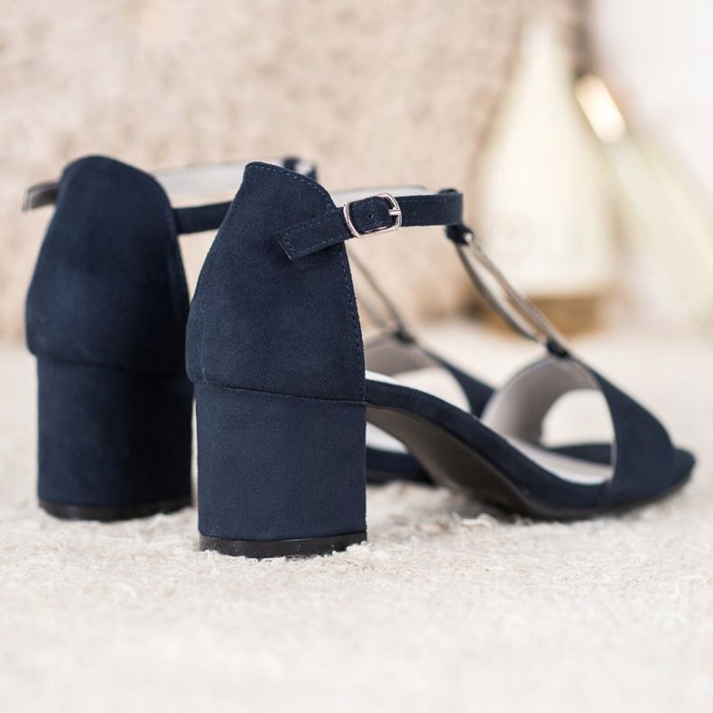 Goodin Tyylikkäät korkokengät sandaalit laivastonsininen sininen 2