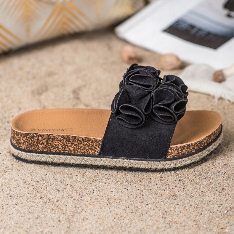 Mukavat tossut kukilla VINCEZA musta 2