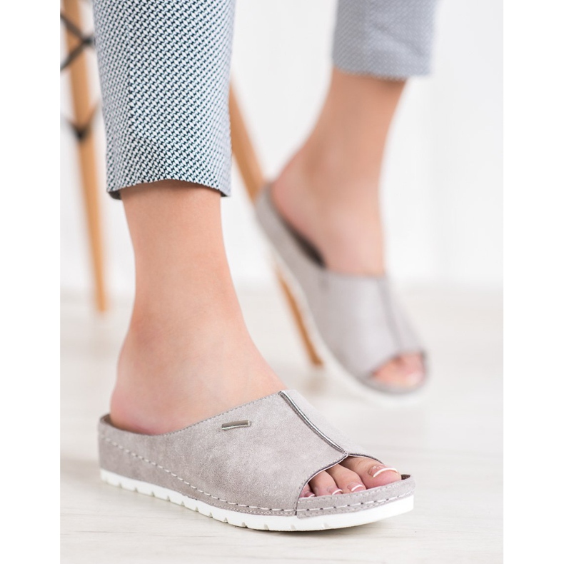 Mukavat VINCEZA -glitteritossut harmaa 1