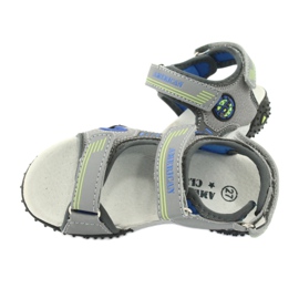 American Club Amerikkalaiset HL20/20 nahkapohjalliset sandaalit, harmaa-sininen 4