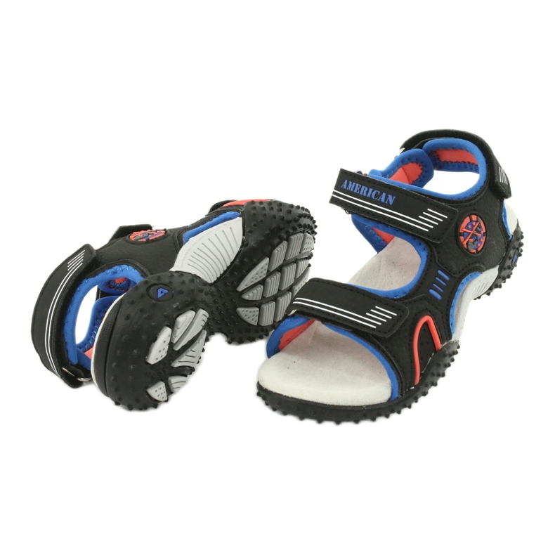 American Club Amerikkalaiset HL20/20 nahkapohjalliset sandaalit, musta/sininen 3