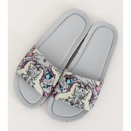 Yksisarviset harmaat tohvelit CK83 Harmaa monivärinen 2