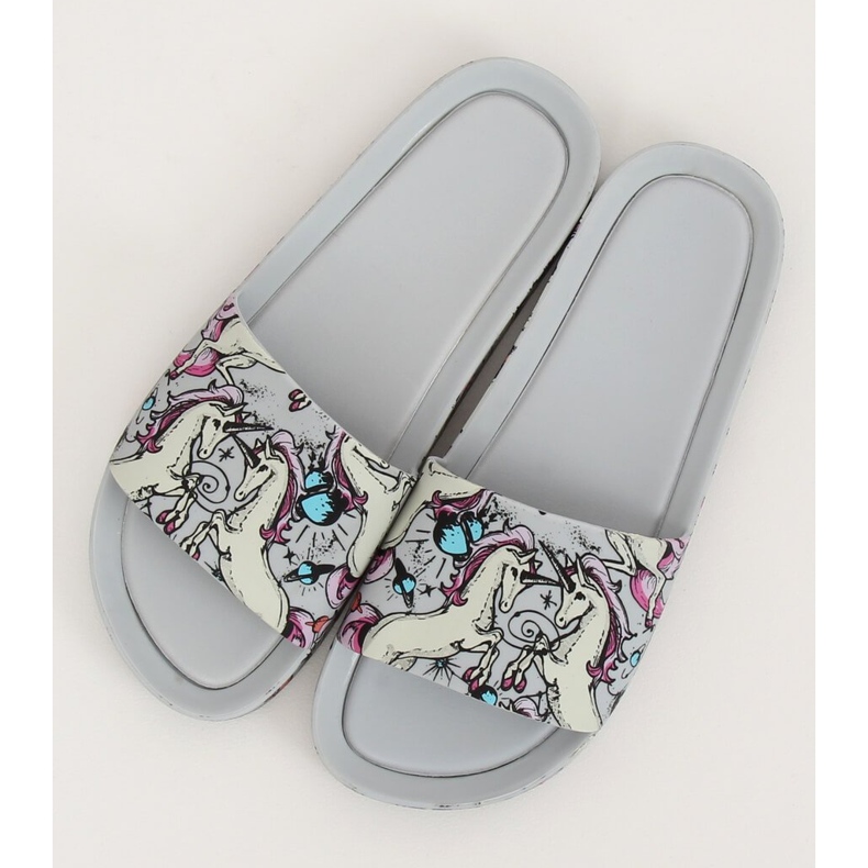 Yksisarviset harmaat tohvelit CK83 Harmaa monivärinen 2