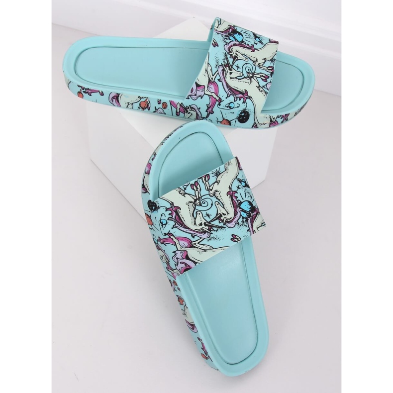 Yksisarviset siniset tossut CK83 L.BLUE sininen 2