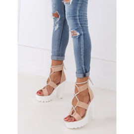 Sandaalit beigellä ja vaaleanpunaisella alustalla NS120 Beige vaaleanpunainen 1