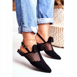 Lu Boo naisten ballerina jouset muuli Domino musta 2