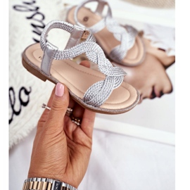 FRROCK Lasten hopeiset Lamado -sandaalit harmaa 2