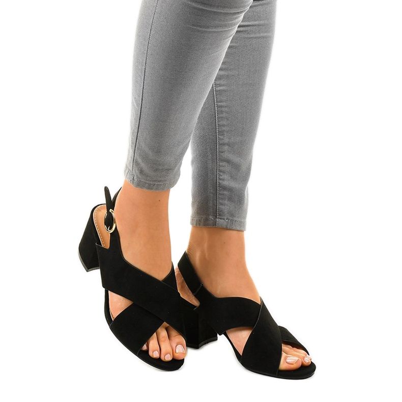 Mustat korkokengät A305 mokkanahka 1