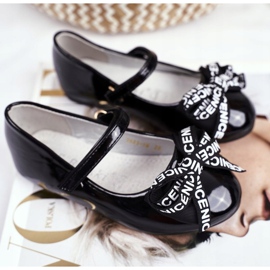 S.Barski Lasten mustat ballerinat tarranauhalla Barski Mindi 1