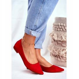 EVE Naisten ballerinat Spitz Suede Red Westley punainen 1