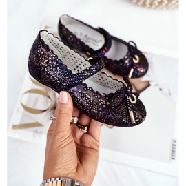 S.Barski Lasten mustat avo -ballerinat tarranauhalla Barski Remtro 2