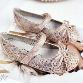 S.Barski Lasten beige -openwork -ballerinat tarranauhalla Barski Remtro 1
