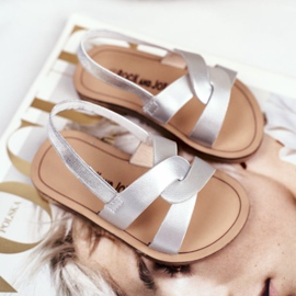 FRROCK Lasten sandaalit, joissa joustava hopea Bambino harmaa 1