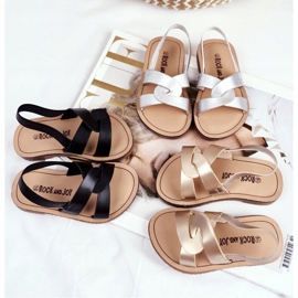 FRROCK Lasten sandaalit Liukuvat päälle kuminauhalla Golden Bambino kultainen 1