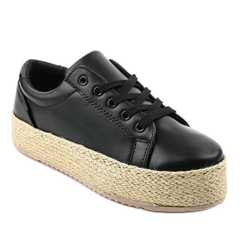 Mustat nauhoitetut espadrillit 6220 1