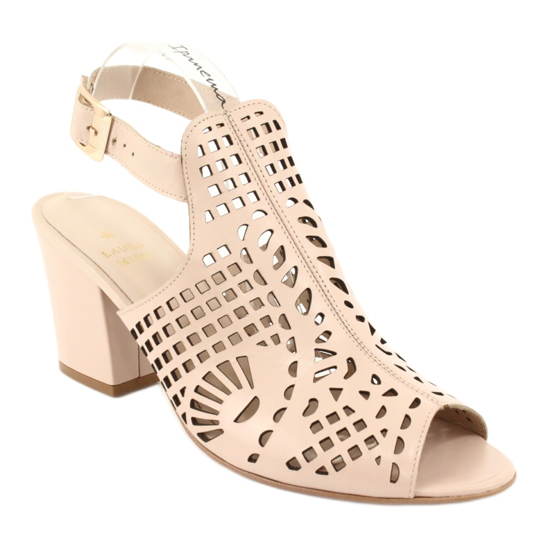 Sandaalit baarissa Laura Messi 1924 Nahka Beige Montoro vaaleanpunainen 1