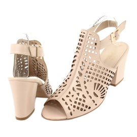 Sandaalit baarissa Laura Messi 1924 Nahka Beige Montoro vaaleanpunainen 4