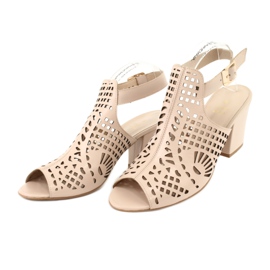 Sandaalit baarissa Laura Messi 1924 Nahka Beige Montoro vaaleanpunainen 3