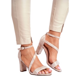 Gladiator -sandaalit Sergio Leone SK870 beige kultainen 1