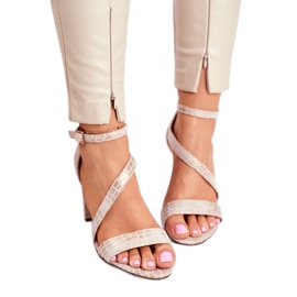 Gladiator -sandaalit Sergio Leone SK870 beige kultainen 2