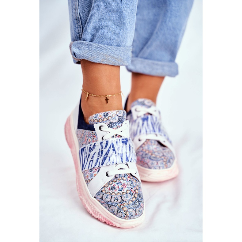 Naisten urheilukengät Maciejka 04448-27 ruskea laivastonsininen 2