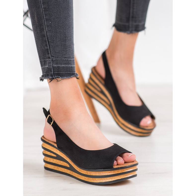 Goodin Kevyet mokkanahkaiset sandaalit musta 2