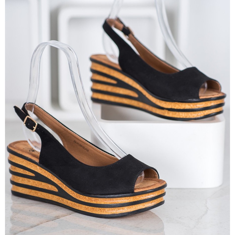 Goodin Kevyet mokkanahkaiset sandaalit musta 1