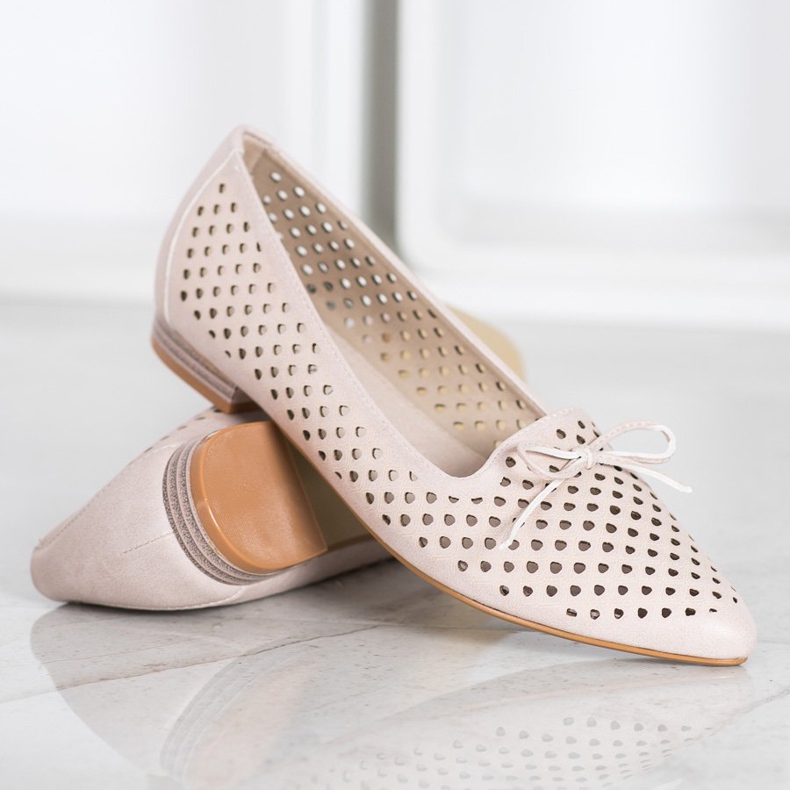 Goodin Tyylikkäät, avoimet ballerinat beige 1