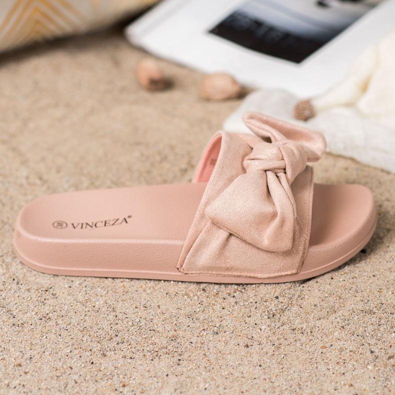 VINCEZA -tossut, joissa rusetti vaaleanpunainen 2