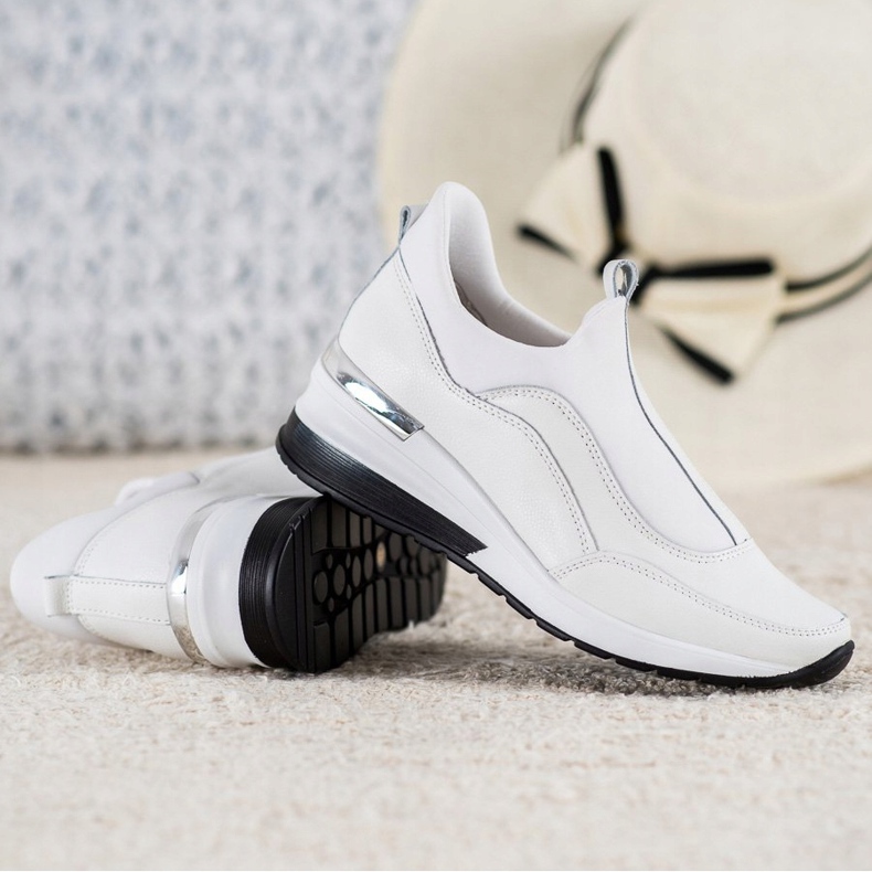 VINCEZA-nahkaiset kengät valkoinen 1