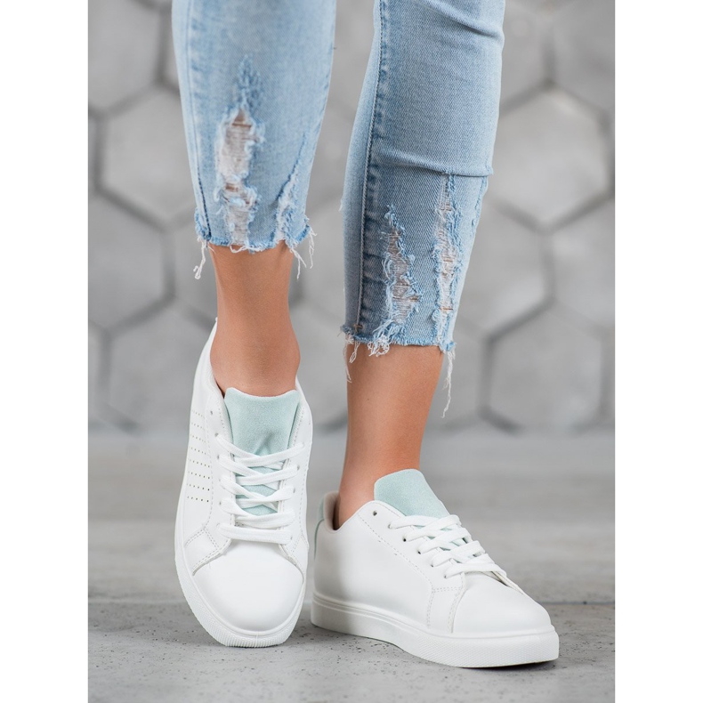 SHELOVET Valkoiset kengät, joissa mokkanahkat valkoinen 1