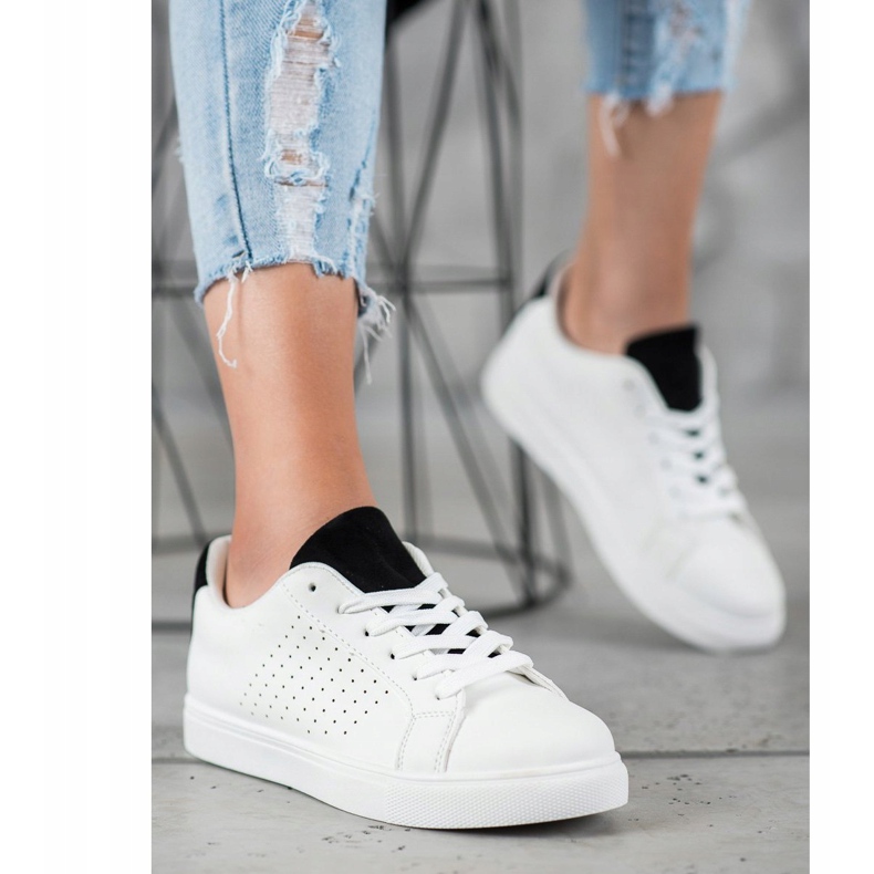 SHELOVET Valkoiset kengät, joissa mokkanahkat valkoinen 1