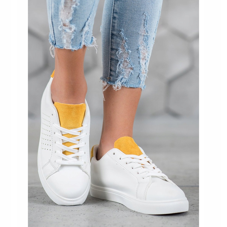 SHELOVET Valkoiset kengät, joissa mokkanahkat valkoinen 2