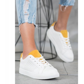 SHELOVET Valkoiset kengät, joissa mokkanahkat valkoinen 1