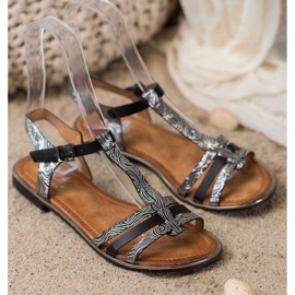 Small Swan Tyylikkäät sandaalit musta harmaa 1