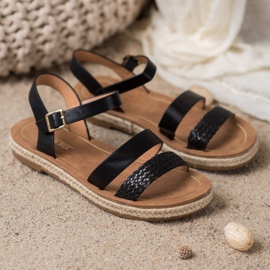 SHELOVET Punotut Eco Nahka Sandaalit musta 2