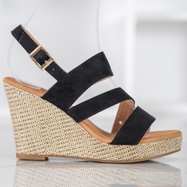 Small Swan Musta sandaalit Wedge 2