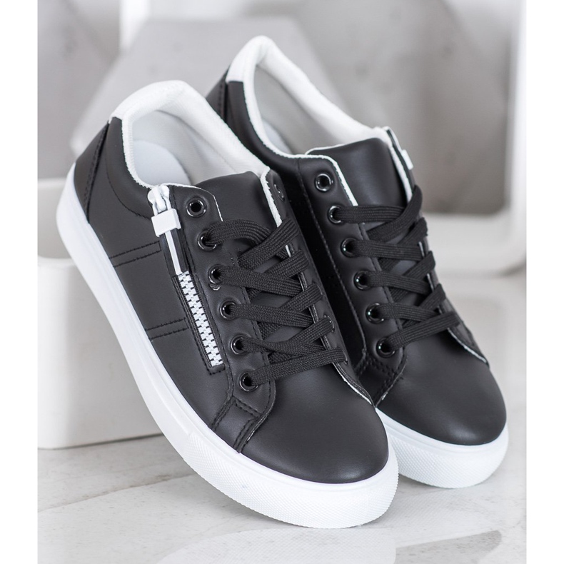 SHELOVET Mustat lenkkarit vetoketjulla 1