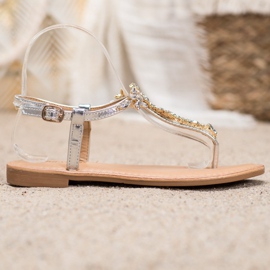 Small Swan Tyylikkäät sandaalit, joissa on kuutio zirkonia harmaa 2