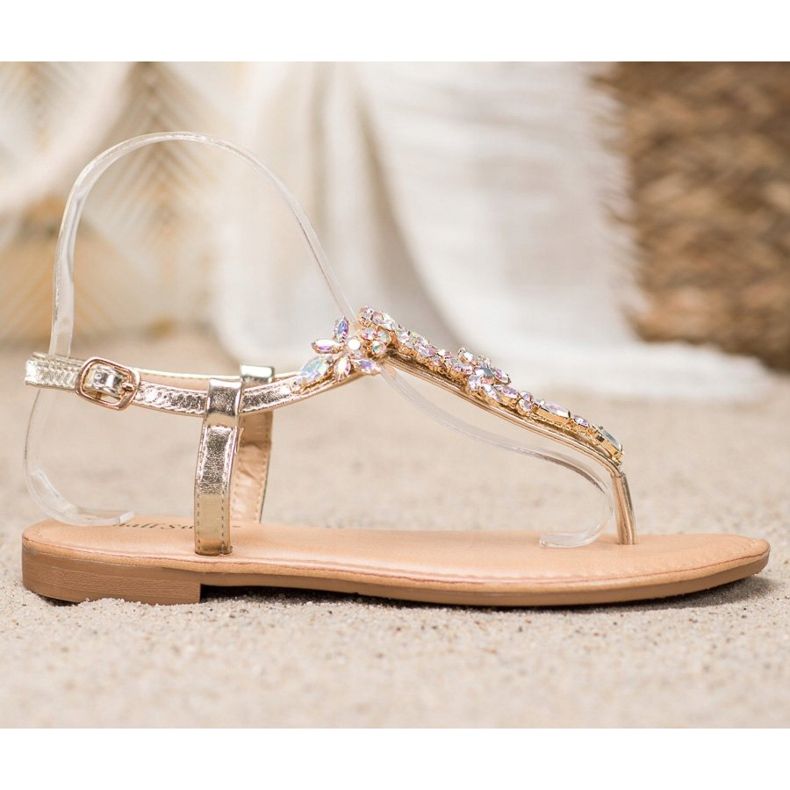 Small Swan Tyylikkäät sandaalit, joissa on kuutio zirkonia keltainen 2