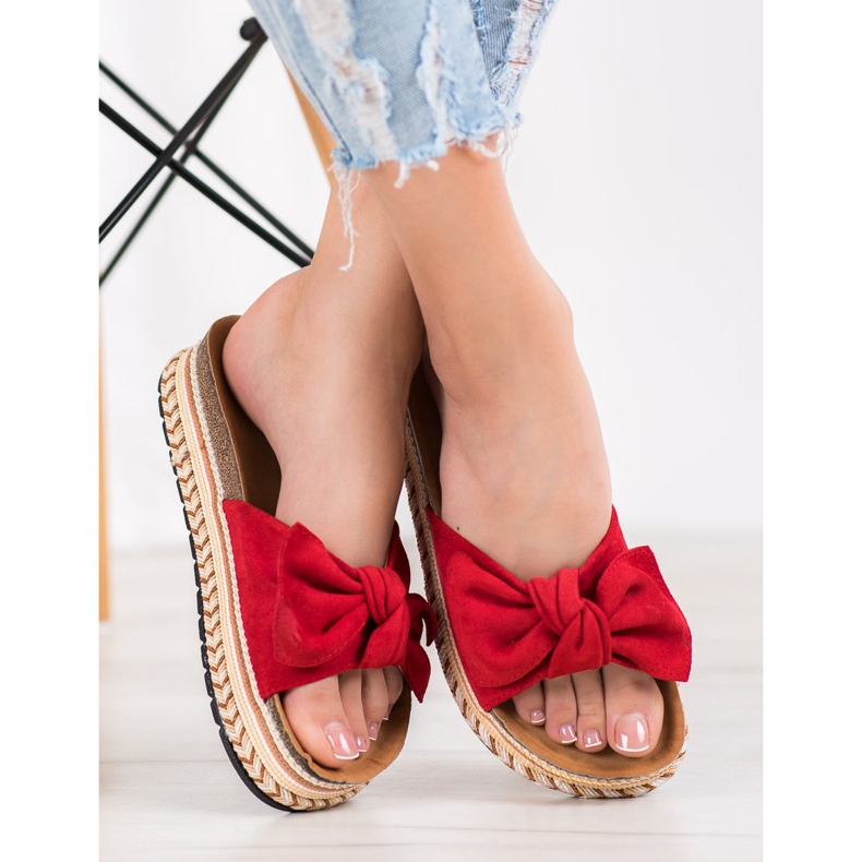 SHELOVET Muodikkaat tossut alustalla punainen 1