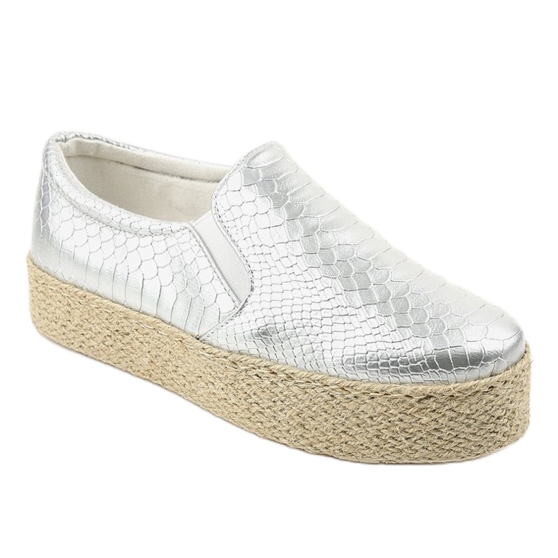 Hopeiset liukuvat espadrillit 6140 harmaa 1
