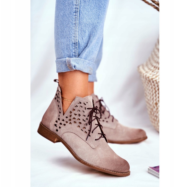 Nicole Naisten nahkakengät Cappucino Low Meridan beige 2