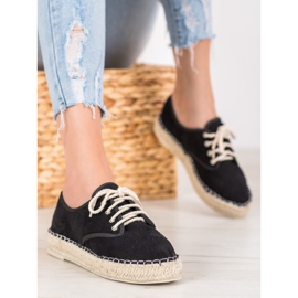 SHELOVET Suede Espadrilles musta 1