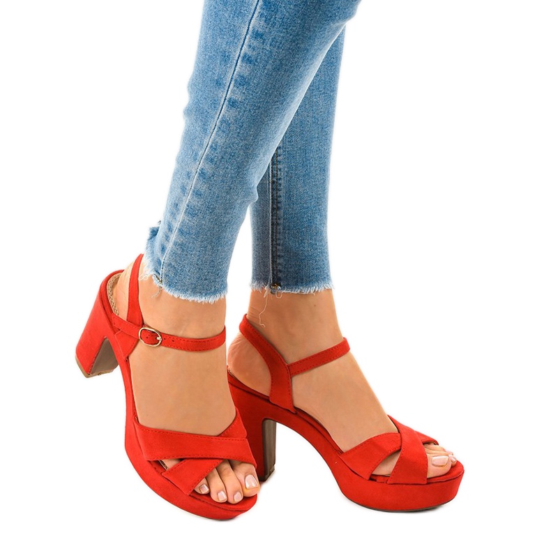 Punaiset sandaalit postissa JC15017 punainen 1