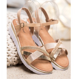 Small Swan Mukavat sandaalit, joissa on kuutiometriä kultainen 1