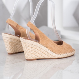 Small Swan Ruskeat sandaalit korkealla kiilalla 2