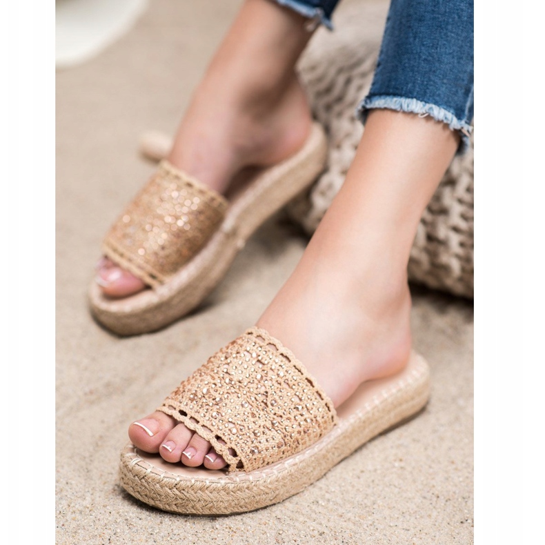 Small Swan Tossut kristalleilla beige monivärinen kultainen 1