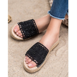 Small Swan Tossut kristalleilla musta 2