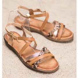 Small Swan Tyylikkäät ruskeat sandaalit kultainen 1